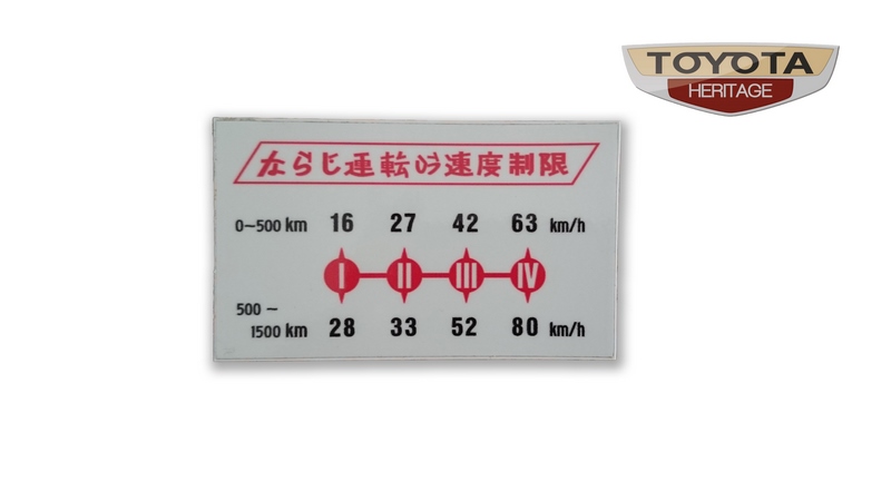 Gear Selection Decal suitable for Toyota Publica UP20 