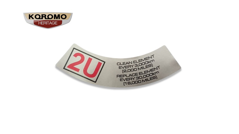 2U Engine Air Cleaner Assembly Decal (Top Side) suitable for UP15 and UP20